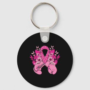 Borstkanker Bewustzijn Ontwerp Roze Ribbon Boxing Sleutelhanger