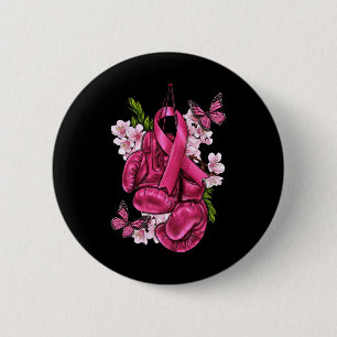 Borstkanker Bewustzijn Roze Bokshandschoenen Roze Ronde Button 5,7 Cm
