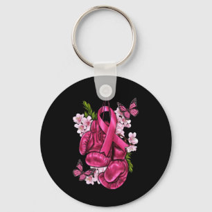 Borstkanker Bewustzijn Roze Bokshandschoenen Roze  Sleutelhanger
