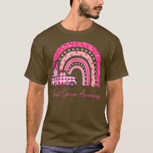 Borstkanker Bewustzijn Roze Kabouters Truck Regenb T-shirt