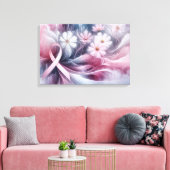 Borstkanker bewustzijn roze lint Abstract Canvas Afdruk (Insitu (Woonkamer))