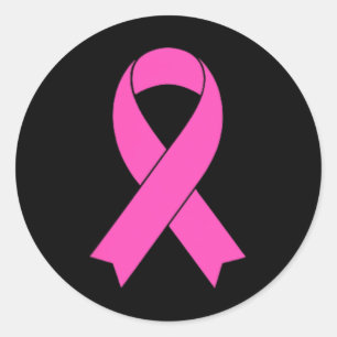 Borstkanker Bewustzijn Roze Vrouwen Lint Grafisch Ronde Sticker