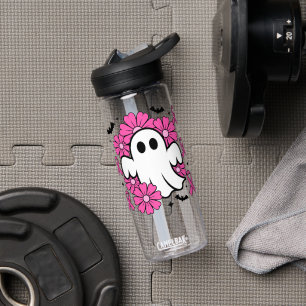 Borstkanker Bewustzijn Spook met Roze Bloemen Waterfles