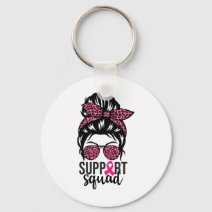 Borstkanker Bewustzijn Support-squad Messy Bun Wa Sleutelhanger