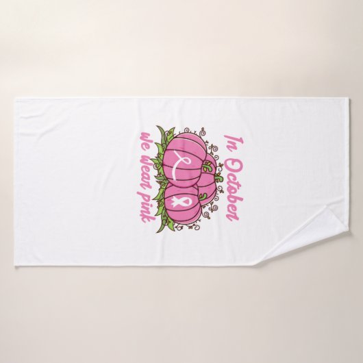 Borstkanker Bewustzijn T-shirt Oktober Draag Roze Badhanddoek (Badhanddoek)