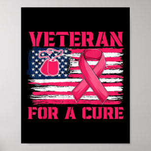 Borstkanker Bewustzijn Veteraan voor een Cure Amer Poster