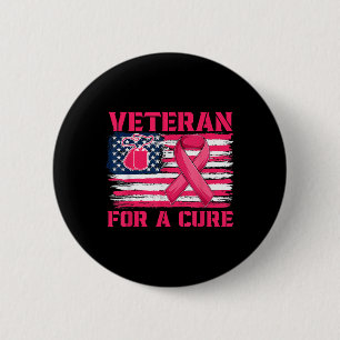Borstkanker Bewustzijn Veteraan voor een Cure Amer Ronde Button 5,7 Cm