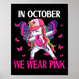 Borstkanker Bewustzijn voor Peuters Kinder Eenhoor Poster