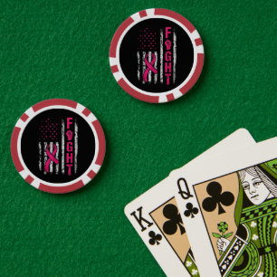 Borstkanker Bewustzijn VS Vlag Poker Chips