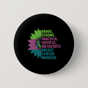 Borstkanker Bewustzijn Zorg Krijger  Ronde Button 5,7 Cm