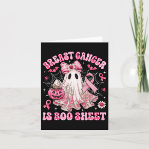 Borstkanker Boo Ghost Halloween Bloemen Roze Ghost Kaart