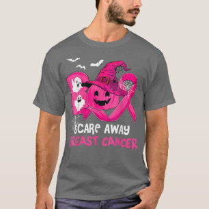 Borstkanker Boo Scare Away Pink Ribbon Happy Hal T-shirt