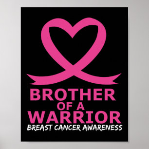Borstkanker broer van een krijger roze hart rib poster