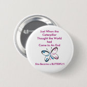 Borstkanker Caterpiller Pin Ronde Button 5,7 Cm (Voorkant /achterkant)