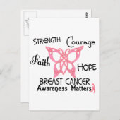 Borstkanker Celtic Butterfly 3 Briefkaart (Voorkant / Achterkant)