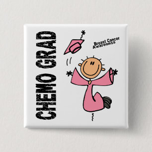 Borstkanker CHEMO AFSTUDEERDER 1 Vierkante Button 5,1 Cm