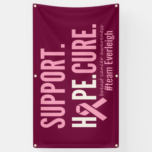 Borstkanker Custom Gepersonaliseerde Banner Sign (Verticaal)