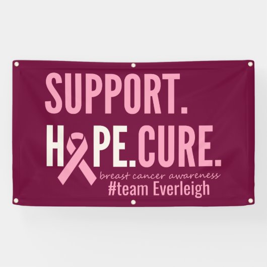Borstkanker Custom Gepersonaliseerde Banner Sign (Horizontaal)