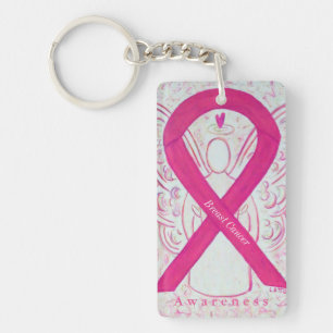 Borstkanker Engel Awareness Ribbon Sleutelhanger