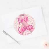 Borstkanker "F*CK" Roze AwarenesRibbons Stickers (Envelop)