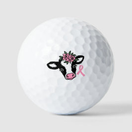 Borstkanker Floral Pink Heifer Koe Golfbal Golfballen