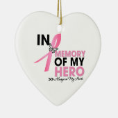 Borstkanker geërfd met mijn Hero Keramisch Ornament (Rechts)