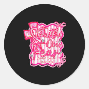 Borstkanker geloof boven angst Coquette Ronde Sticker