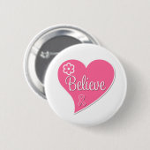 Borstkanker Geloof roze hart Ronde Button 5,7 Cm (Voorkant /achterkant)