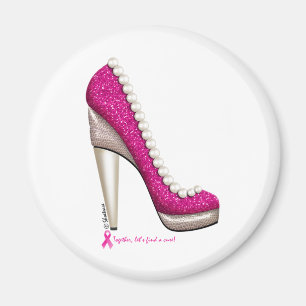 Borstkanker Glitter Pearl Pump Magneet