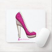 Borstkanker Glitter Pearl Pump Muismat (Met muis)