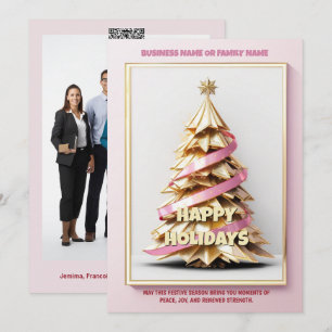 Borstkanker goud roze kerstboom bedrijf feestdagenkaart