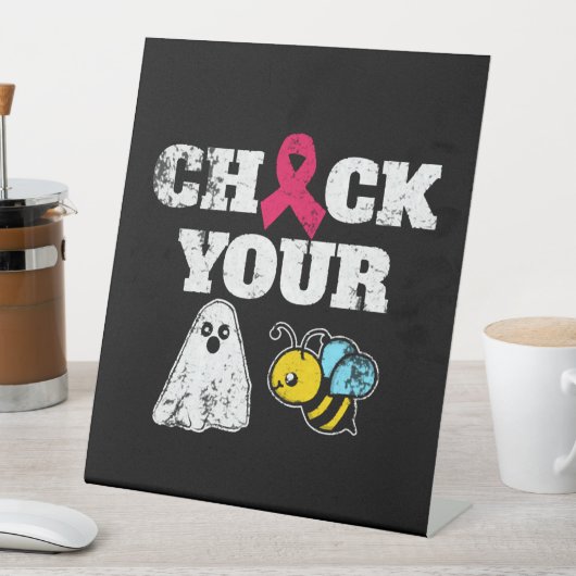 Borstkanker Halloween Reclamebord Met Voetstuk (Insitu)