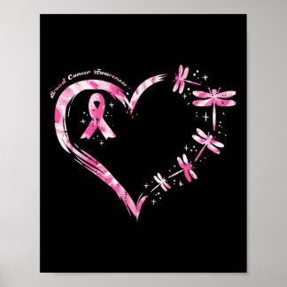 Borstkanker Hart Dragonflies Bewustzijn Vrouwen KI Poster