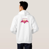 Borstkanker Hoodie hart en vlam (Achterkant volledig)