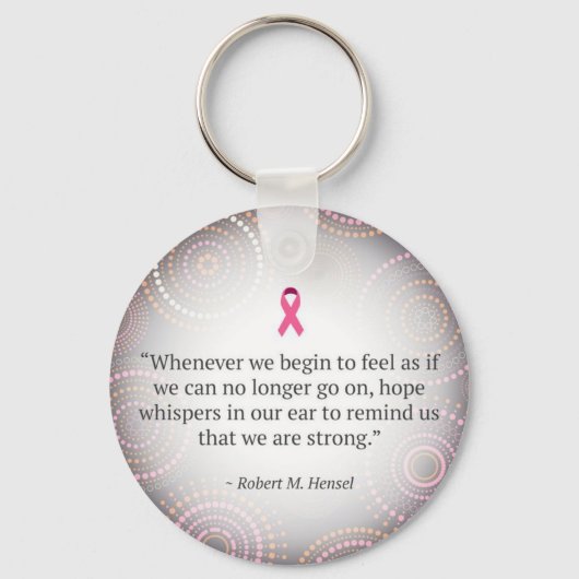 Borstkanker: Hoop sleutelketen. Sleutelhanger (Voorkant)