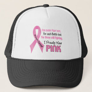 Borstkanker Ik Draag roze 1 Trucker Pet