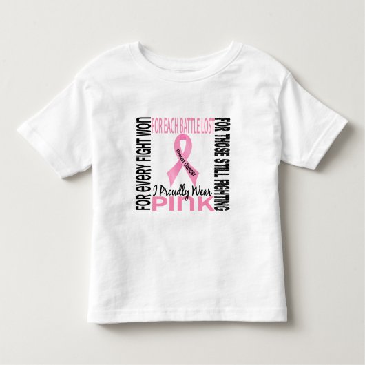 Borstkanker Ik Draag roze 2 Kinder Shirts (Voorkant)