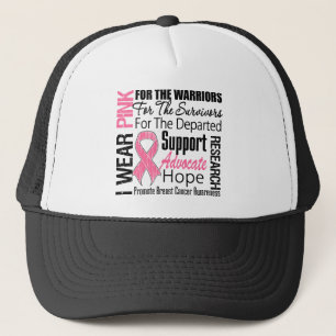 Borstkanker Ik Draag roze lintTRIBUTE Trucker Pet