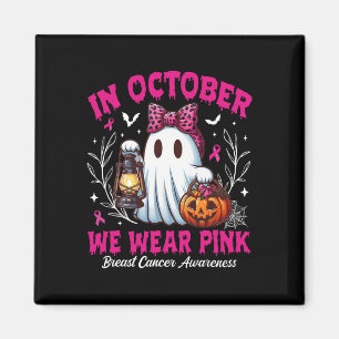 Borstkanker In oktober Draag we Pink Ghost Boo Ha Magneet
