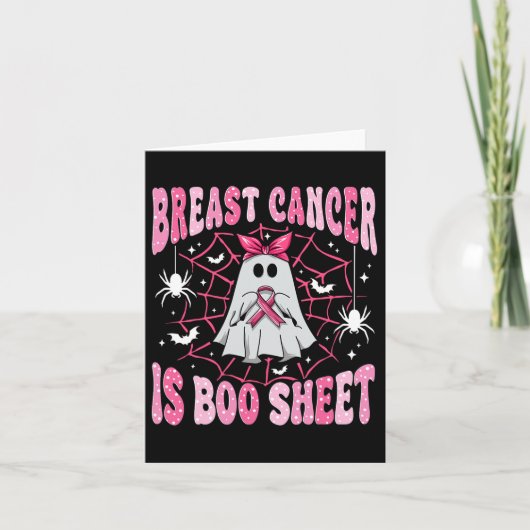 Borstkanker is Boo Sheet Halloween Breast Cancer Kaart (Voorkant)
