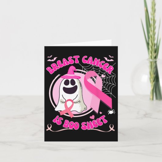 Borstkanker is Boo Sheet Halloween Breast Cancer Kaart (Voorkant)