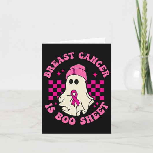 Borstkanker is Boo Sheet Halloween Breast Cancer Kaart (Voorkant)