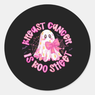 Borstkanker is Boo Sheet Pink Ghost Coquette Bow Ronde Sticker