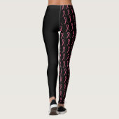 Borstkanker Jouw naam sterk roze lint Leggings (Achterkant)