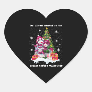 Borstkanker: kerstboom hart sticker
