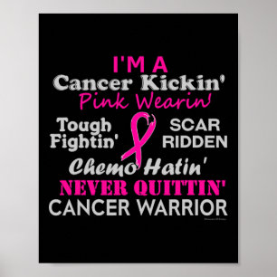 Borstkanker Kickin' Chemo Hatin' Warrior Poster