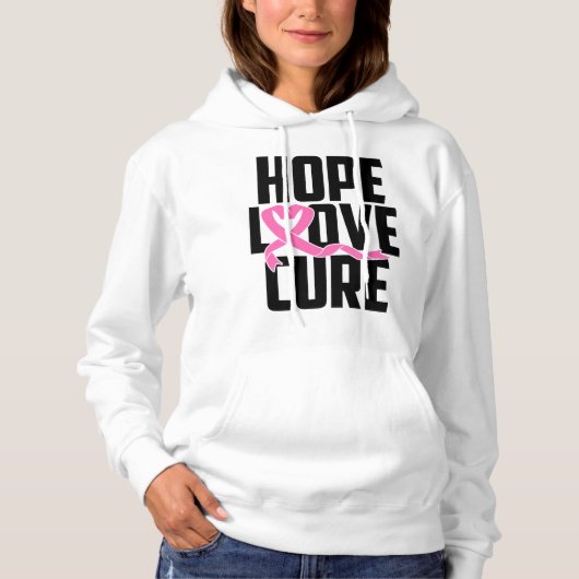 Borstkanker krijger roze lint overlevende vechter hoodie (Voorkant)