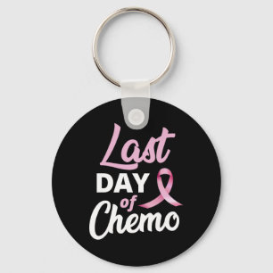 Borstkanker Laatste dag chemo roze lint Sleutelhanger