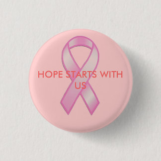 Borstkanker Lint, HOPE STARTEN MET ONS Ronde Button 3,2 Cm