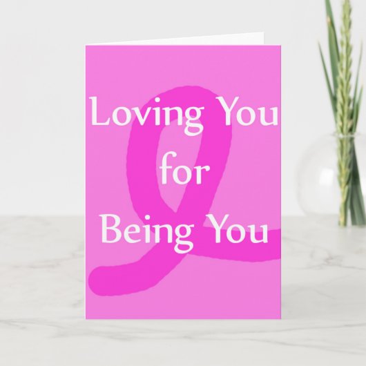 Borstkanker lint houden van je blanco Kaart (Voorkant)